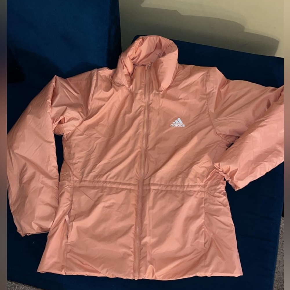 Peach Adidas coat